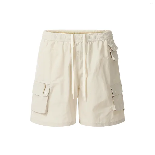 Pantalones cortos para hombres STREETWAR Multi-Pockets Summer Drawstring Cargo para hombres y mujeres Pantallas de rodilla holgada de pierna recta