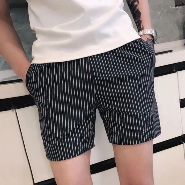 Shorts pour hommes Stripe Man Pantalon court Coton Designer Petite taille pour hommes Luxe en pantalon 2023 avec glace style coréen élégant 90s mince