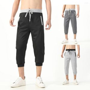 Herenshorts Style-Selling Man's Summer Casual Fashion Joggingbroek Fitness Splicing Collision Color Straight Tube Cropped broek