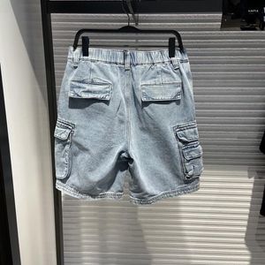 Shorts pour hommes été 2023 Slim hommes Cargo Denim Style coréen droite mode conception concise haute rue mâle décontracté