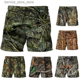 Heren shorts Summer 3D camouflage print heren shorts mode persoonlijkheid cool natuurlijk landschap strand shorts 2024 oversized zwembroek 4xl Q240529