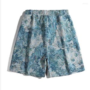 Shorts pour hommes été produits de marée américains haute qualité Ins fleur couleur pantalons de plage droite décontracté cinq points cent avec
