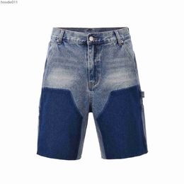 Short masculin jeans baggy salon short de fret pour hommes pantalon de la longueur du genou de la jambe de la jambe
