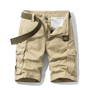 Shorts pour hommes été Baggy multi-poches militaire Cargo mâle coton kaki hommes tactique pantalons courts 3038 pas de ceinture 230130