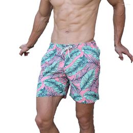Short pour hommes, pantalon de plage d'été, ample, décontracté, imprimé feuille de palmier, doublure en maille, mode printemps Resort, grande taille