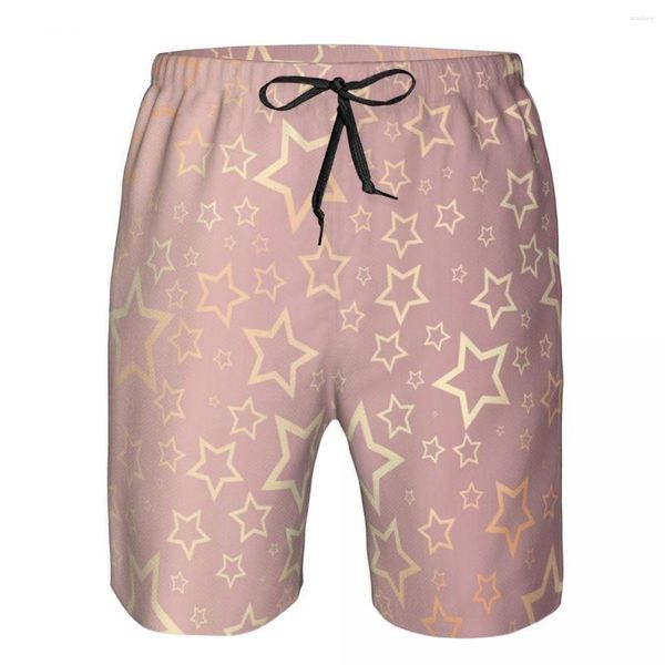 Shorts pour hommes Summer Beach Maillot de bain Maillots de bain à séchage rapide Starry Rose Gold Men Respirant Sexy Male