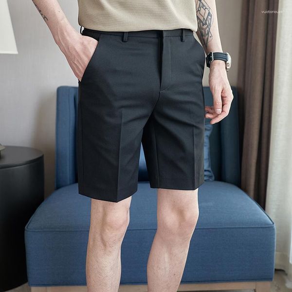 Pantalones cortos para hombres Bermudas Bermudas blancas de color caqui coreano Coreano Fit