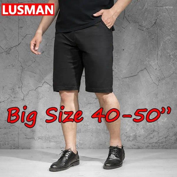 Pantalones cortos para hombres Summer Black informal para hombres Pantalones de ocio de talla grande 42-50 100-150 kg