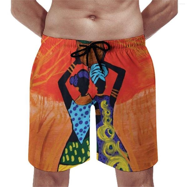 Pantalones cortos para hombres Tabla de verano Mujer africana Surfing My Sister Keeper Diseño Pantalones cortos de playa Casual Secado rápido Troncos de natación de gran tamaño