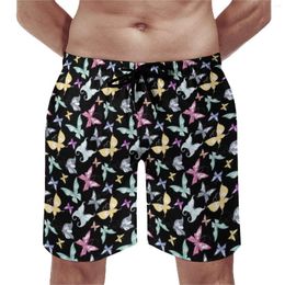 Pantalones cortos para hombres Tablero de verano Lindo Pastel Mariposa Deportes Surf Animal Impresión Diseño Playa Secado rápido Swim Trunks Plus Tamaño