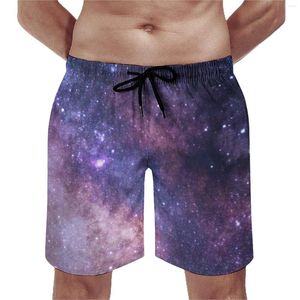 Short masculin Summer Board Galaxy Star Printwear Nébuleux Planètes Stars Beach Funny Fast Fast Dry Swimks Trunks Plus Size