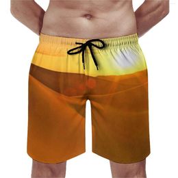 Herenshorts Zomerbord Goud Woestijn Sport Fitness Zandduin Zonsondergang Aangepaste korte broek Mode Comfortabele strandbroek