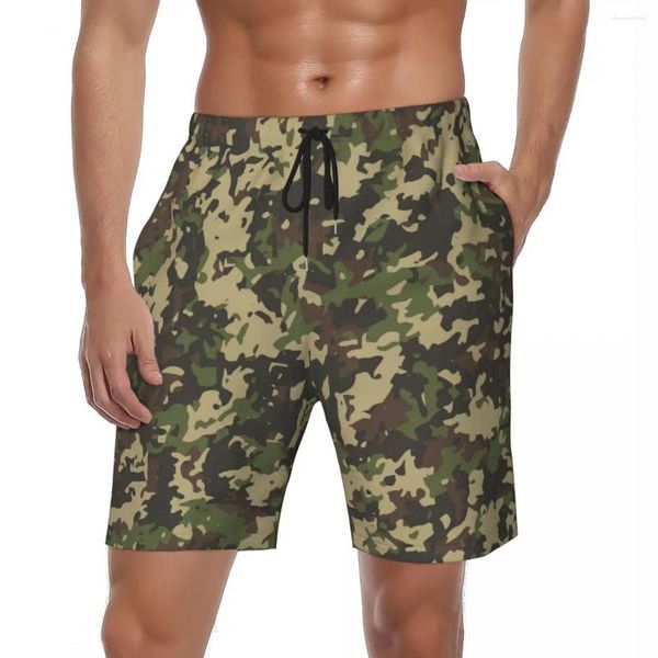 Short d'été pour hommes, motif de Camouflage, surf vert, Cool, personnalisé, plage hawaïenne, maillot de bain confortable, grande taille