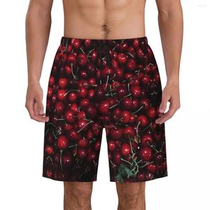 Pantalones cortos para hombres Males machos Cherry Fruit Surf Surf Cool Custom Cuttle Short Pantal