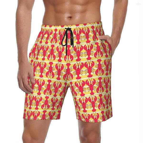 Shorts pour hommes Summer Board Hommes Red Lobsters Surf Animal Print Custom DIY Beach Pantalons courts Mode Quick Dry Trunks Plus Taille