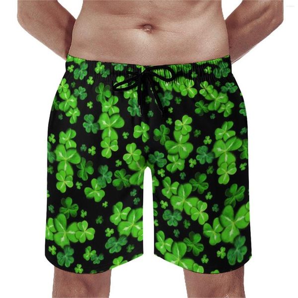 Pantalones cortos para hombre Tabla de verano Día de San Patricio Deportes Patrick Irish Lucky Shamrocks Diseño Playa Bañador de secado rápido Tallas grandes