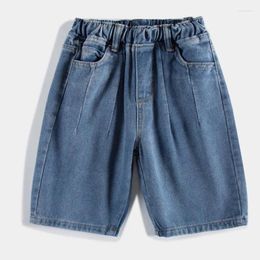 Short masculin Pantalon de jean pour garçons d'été Version coréenne du style occidental des grands enfants en baisse de cinq points mince