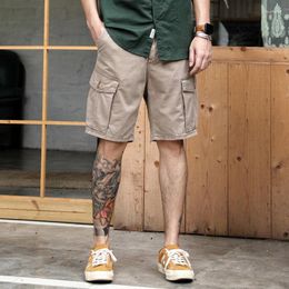 Herenshorts Zomer Cargo Voor Mannen Mode Retro Casual Geweven Twill Broek Overseized Wear Gewassen Verontruste Broek Met meerdere zakken