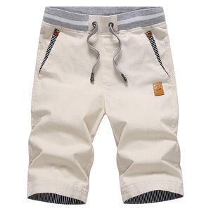 Pantalones cortos de verano para hombre, informales, de algodón, a la moda, estilo Boardshort, pantalones cortos de playa con cordón elástico en la cintura para hombre