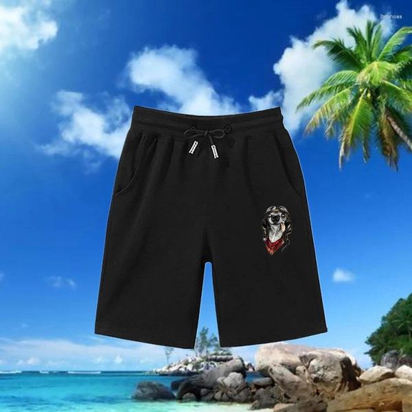 Shorts pour hommes été décontracté cordon imprimé chiens lâche droite mode vêtements d'extérieur pantalons vêtements mâle Streetwear