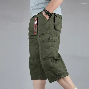 Shorts pour hommes été décontracté longue longueur Cargo hommes coton multi-poches Baggy culotte tactique militaire armée pantacourt