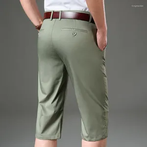 Shorts pour hommes été classique décontracté pantacourt tissu en Fiber de bambou mode d'affaires Stretch Fit hommes marque vêtements