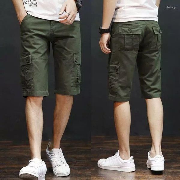 Shorts pour hommes Pantalons cargo d'été en coton mince lâche multi-poches sport décontracté hommes vêtements de sport Y2k