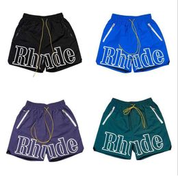 Shorts pour hommes Designer d'été Mens Rhude Natation Hip Hop High Street Sports Imprimer Mode RH Formation Beach Court Hommes Taille élastique Pantalon d'entraînement 46789