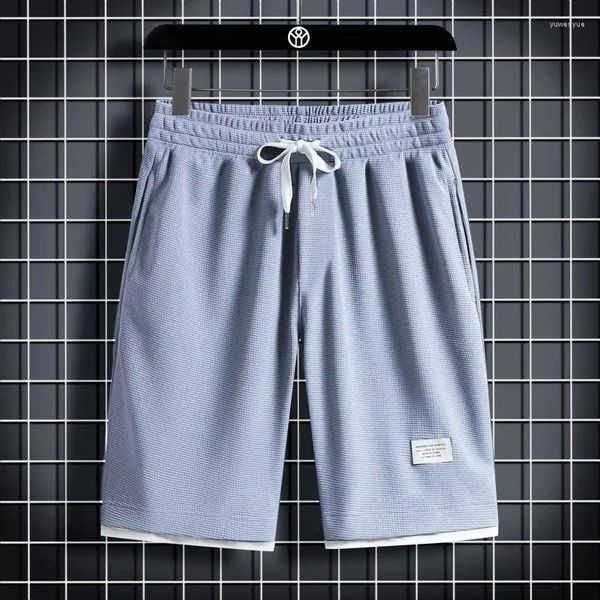 Pantalones cortos para hombres moda de verano hombres deportes estilo coreano streetwear masculino casual cintura elástica ropa color sólido sudor