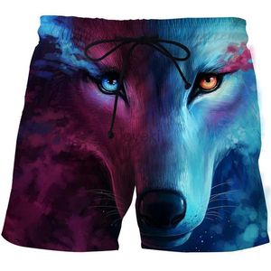 Shorts masculins Fashion Summer Mens Animal Wolf Shorts 3d Shorts imprimés pour hommes shorts pour hommes Pantalons sportifs décontractés 24323