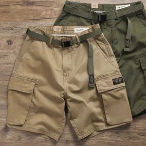 Shorts masculins Mode d'été Mens de biens militaires Camo Shorts haut de gamme Multi Pocket Retro Retro Loose Casual Half Longueur Pantalon J240407
