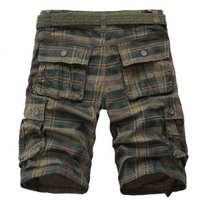 Heren shorts Summer Fashion Plaid Beach Shorts Heren Casual Camouflage Shorts Militaire korte broek Mannelijke Bermuda Cargo -overalls 230427