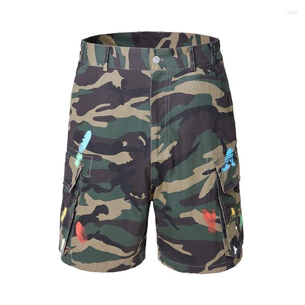 Pantalones cortos de verano para hombre, grafiti, militar, camuflaje, Cargo, holgados, para el sudor, ropa de calle corta