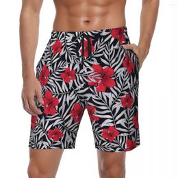 Shorts pour hommes Summer Gym Males Hawaiian Flower Sports Surf Fashion Funny Beach Pantalons courts Hawaii Maillots de bain à séchage rapide Plus Taille