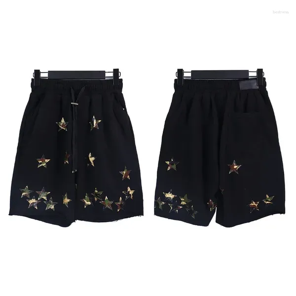 Short masculin Summer de haute qualité Casual Basketball Shrots à 5 points étoiles imprimement étoile Fashion Loose plage DrawString Gym Men