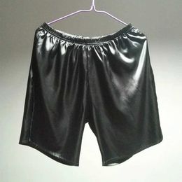 Short masculin Summer High Split Satin Gloss Mens Ice Silk Shorts Mens Plus taille Sleep Casual Sleep Bottom S2452899