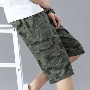 Heren shorts Summer wandelwagens shorts camouflage mode pant casual Meerdere zakken zweetwedstrijden gym bord broek mannen kleding y240507