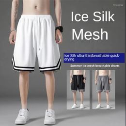 Heren shorts Summer Ice Silk Sports heren dunne gaasbroek ademen snel drogen groot groot formaat losgeknipte halflang