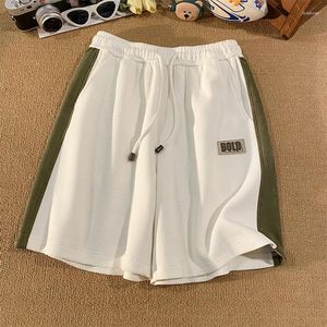 Shorts pour hommes été Ins mode daim épissure rue haute Y2k lâche droite sport pantalons courts vêtements d'extérieur pantalons Streetwear