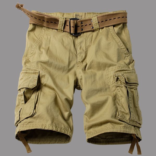 Shorts pour hommes été coréen militaire vert marchandises hommes lavage en vrac hommes multi-poches marchandises tactiques tailles 29-42 230408