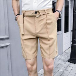 Shorts pour hommes Été coréen Shorts hommes mode couleur unie affaires tenue décontractée Shorts hommes Streetwear sauvage costume ample Shorts hommes S-XL 230424