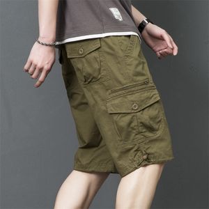 Shorts pour hommes Été longue longueur Cargo Shorts hommes salopette coton Multi poche pantalon culottes tactique militaire Shorts grande taille 5XL 230417