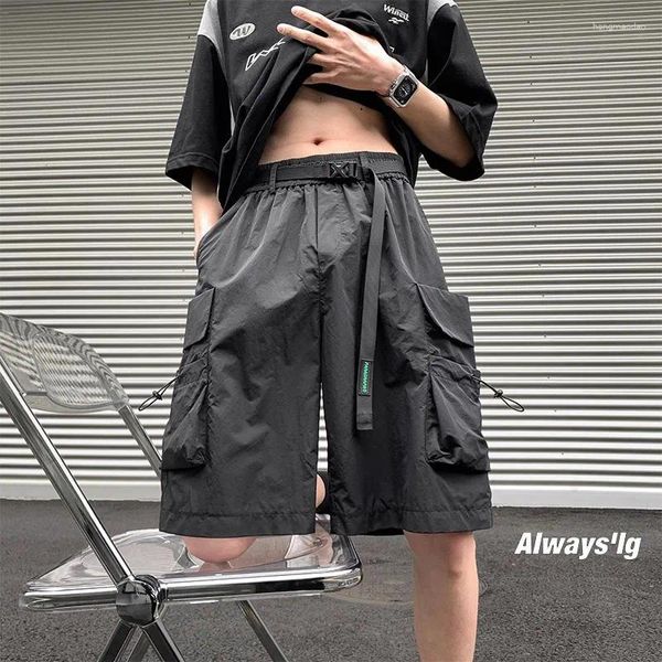 Shorts pour hommes été lâche cargo pour hommes surdimensionné genou longueur pantalon avec grande poche mode coréenne streetwear hip hop 3xl