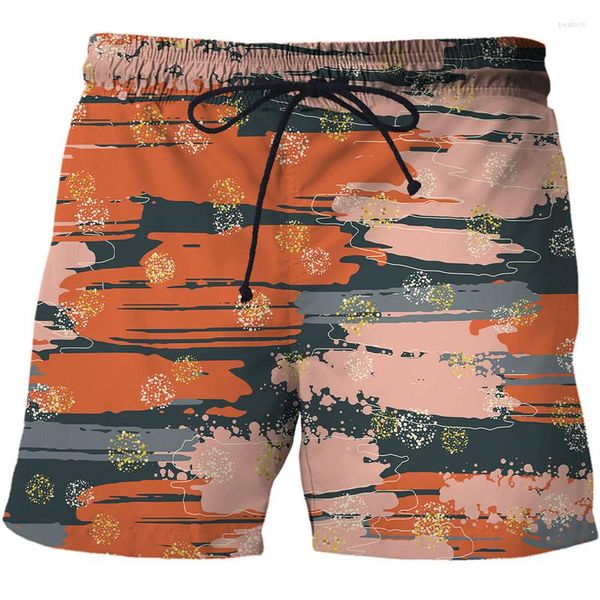 Pantalones cortos de verano para hombre, estampado 3D, moda suntuosa para niños, grafiti, playa, traje de baño para hombre, pantalones de talla grande