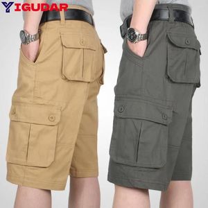 Heren shorts Summer Men Cargo Multi Pocket Casual vaste elastische taille strand Korte Spring jogger broek mannelijke druppel