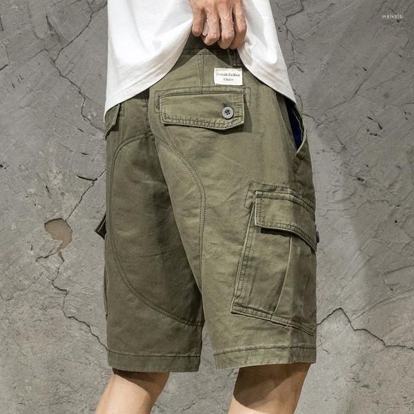 Shorts pour hommes été hommes mode ample Ulzzang Streetwear pantacourt poche décontracté basique Simple tout match taille haute