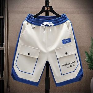 Shorts pour hommes d'été Shorts décontractés pour hommes coréens Shorts en sergé bleu de haute qualité Lettre brodé Pantalons de sport Mode Vêtements pour hommes 230617
