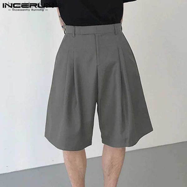 Shorts pour hommes Été hommes jambes larges Shorts couleur unie bouton 2023 lâche hommes bas coréen Streetwear mode décontracté hommes Shorts S-5XL L240320