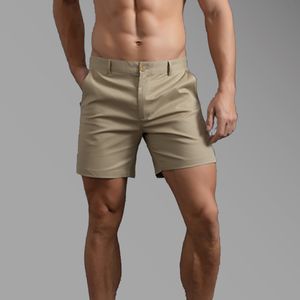 Heren shorts Summer Heren Casual Business Shorts Katoen rechte been shorts knop taille man golf shorts vetten dun ademende straatpak mannelijk 230518