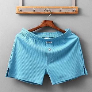 Heren shorts Summer Mens Home ARRO -broek Katoen Ademvol comfortabele sportshorts Solid verticaal Patroon Big Mens ondergoed J240426